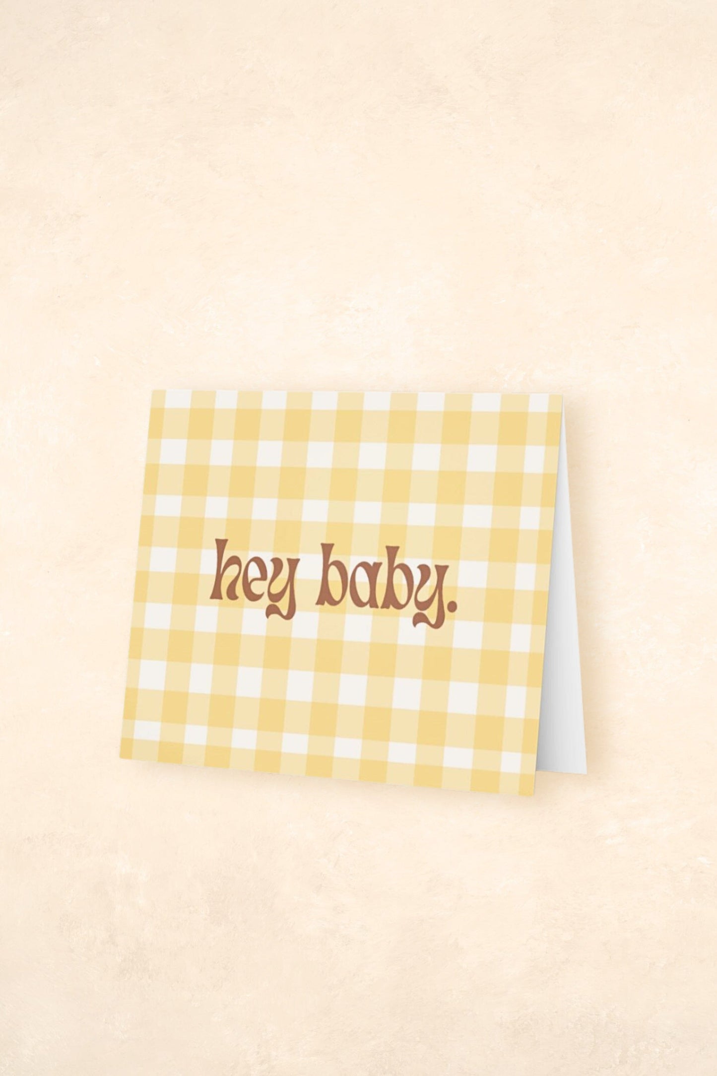 Greeting Card Gifts Kiin ® Hey Baby (Yellow Gingham) 