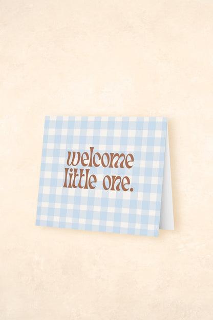 Greeting Card Gifts Kiin ® Welcome Little One (Blue Gingham) 
