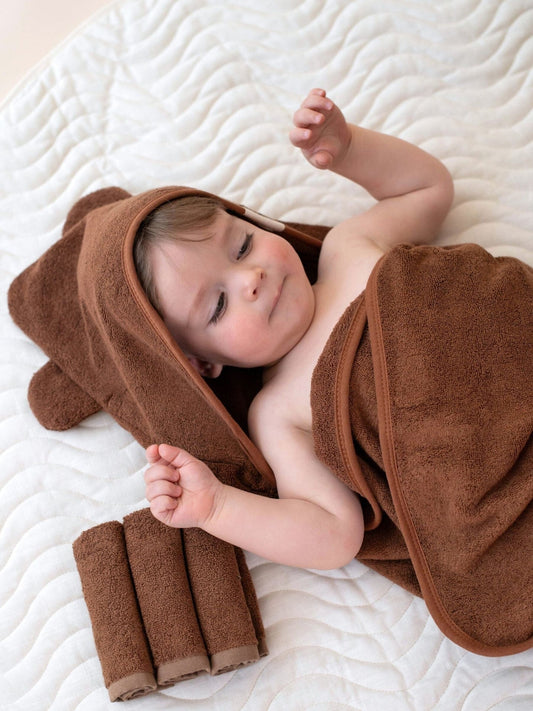 Hooded Towel - Chocolate Towels + Wash Cloths Kiin ® 