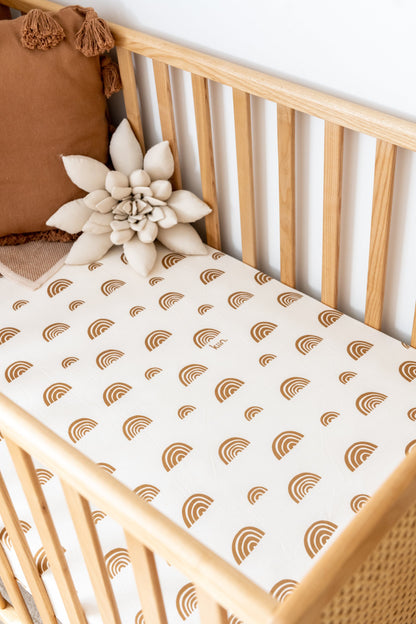 Organic Cot Sheet Kiin ® Rainbow Ivory Umber 