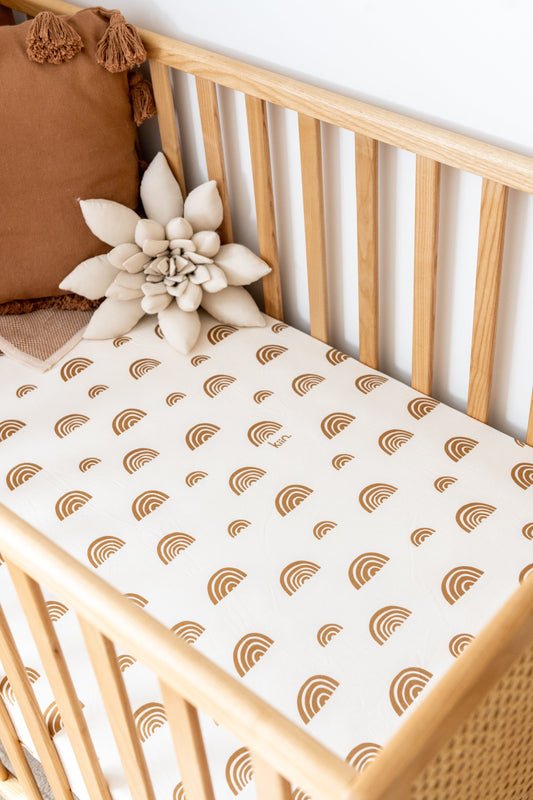 Organic Cot Sheet Kiin ® Rainbow Ivory Umber 