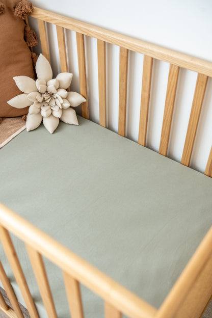 Organic Cot Sheets - Solids Sheets Kiin Baby Sage 