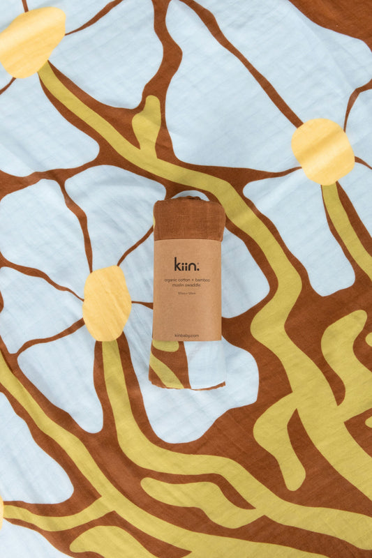 Organic Muslin Swaddle - Fleur (Limited Edition) Swaddles Kiin ® 