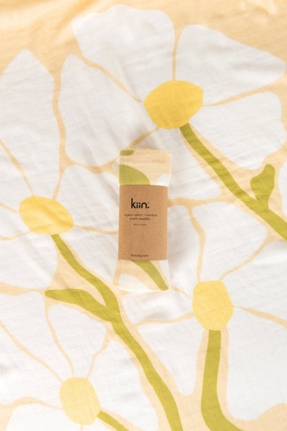 Organic Muslin Swaddle - Fleur (Limited Edition) Swaddles Kiin ® 