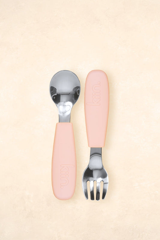 Silicone Cutlery Set Bibs + Tableware Kiin ® Blossom 