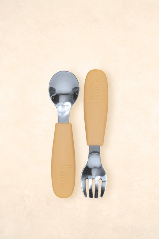 Silicone Cutlery Set - Outlet Bibs + Tableware Kiin ® Tan 
