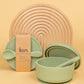 Silicone Suction Bowl with lid + Spoon Set Bibs + Tableware Kiin ® 