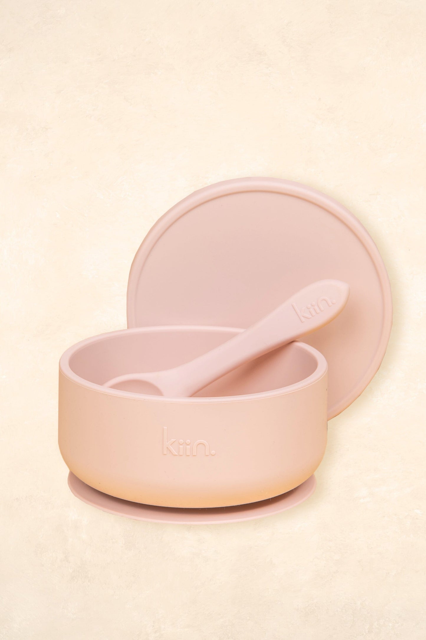 Silicone Suction Bowl with lid + Spoon Set Bibs + Tableware Kiin ® Blossom 