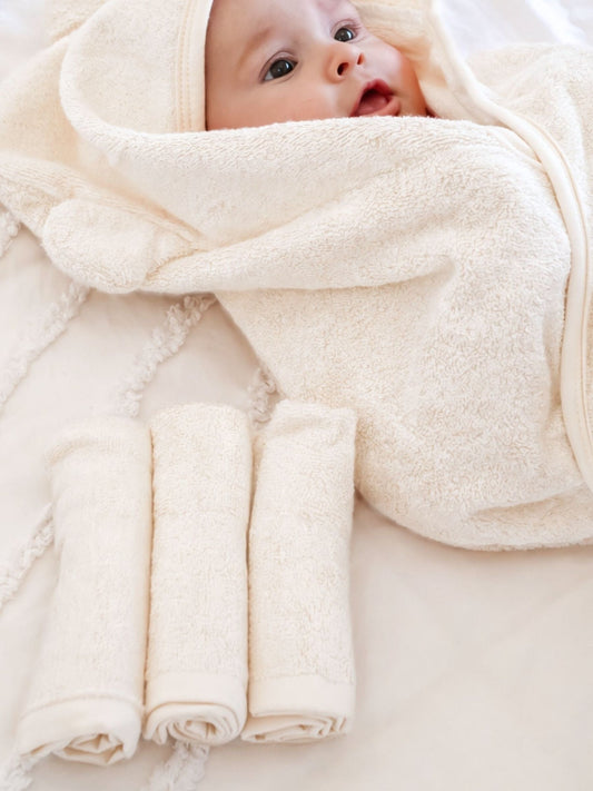 Wash Cloths 3 Pack - Ivory Towels + Wash Cloths Kiin ® 