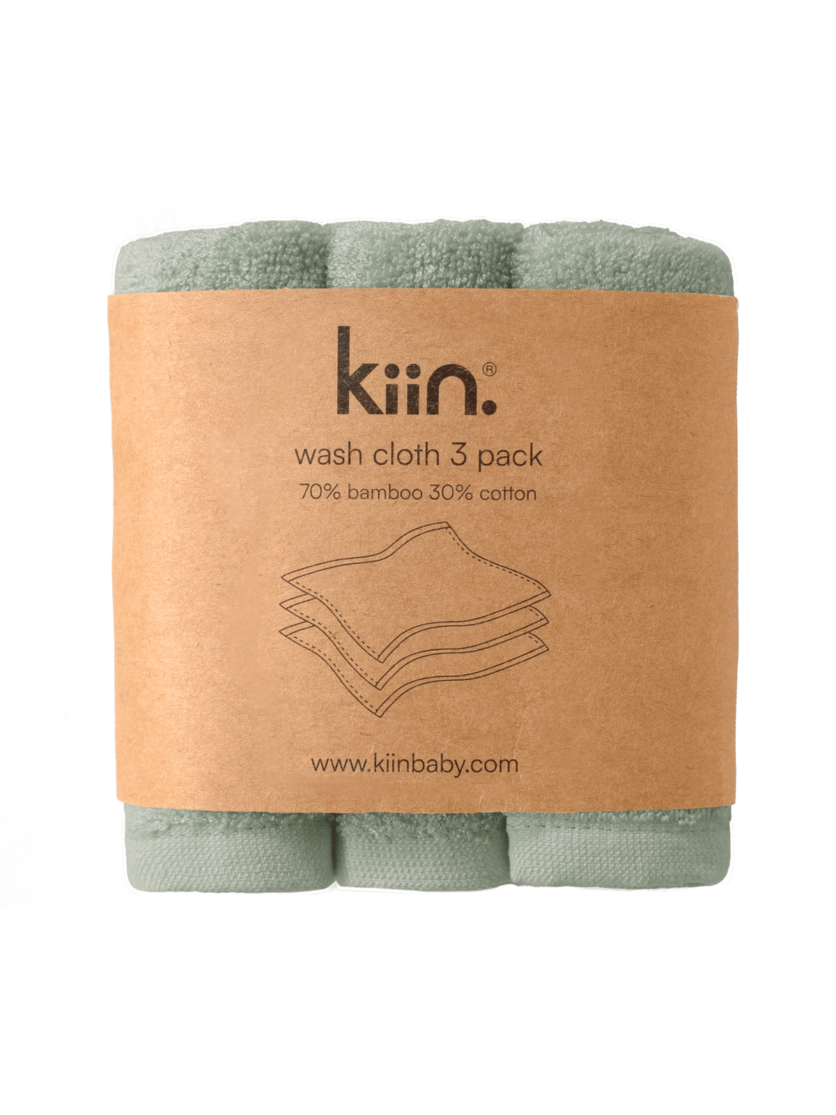 Wash Cloths 3 Pack - Sage Towels + Wash Cloths Kiin ® 